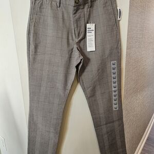 Old Navy Men's Gray Plaid Pants-Slim